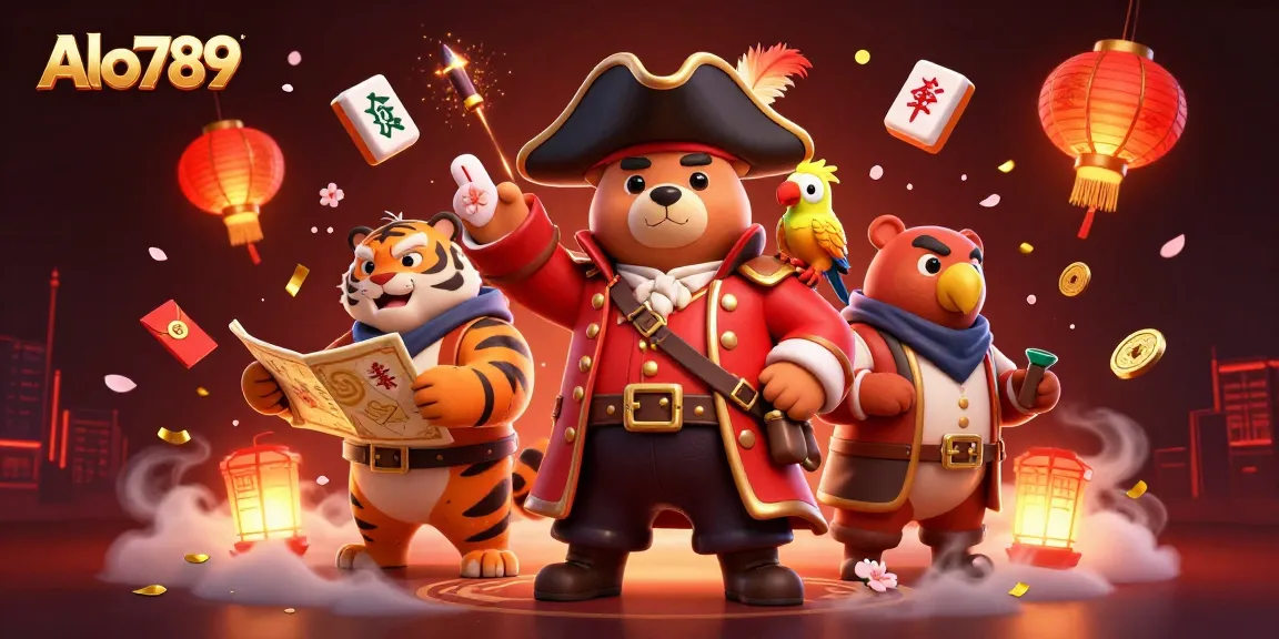 Engage in thrilling gameplay with Alo789 while immersed in a colorful online casino scene.