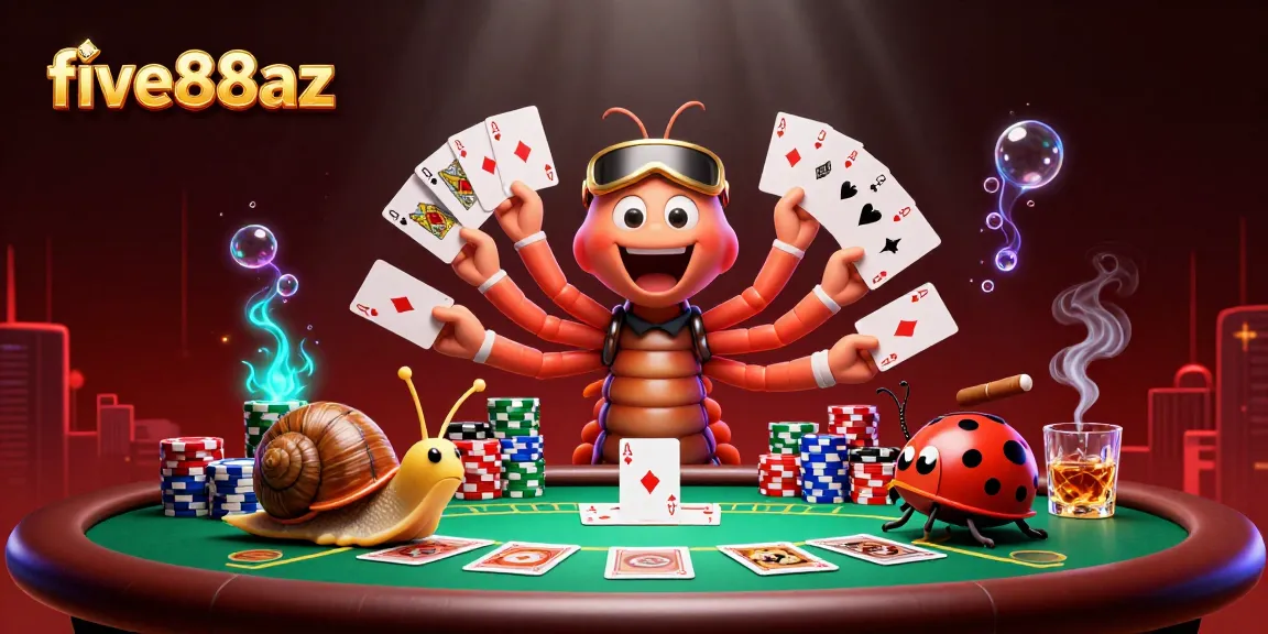 Experience the thrill of five88az with a vibrant 3D poker scene featuring unique characters and rich casino elements.