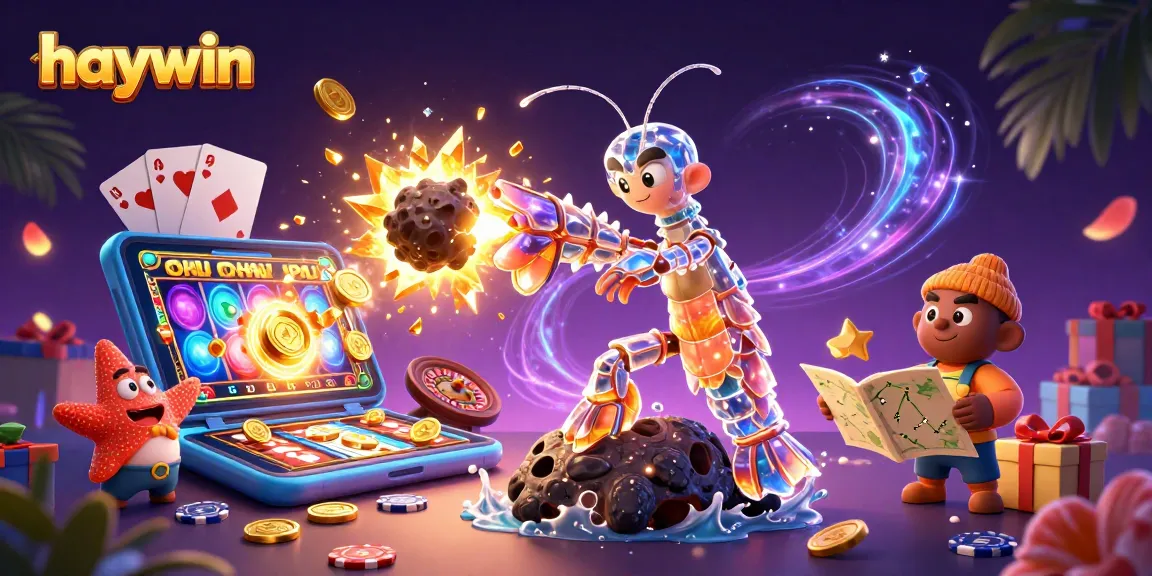 Join the fun at Haywin's vibrant 3D casino, featuring exciting slot games and treasure-filled adventures.