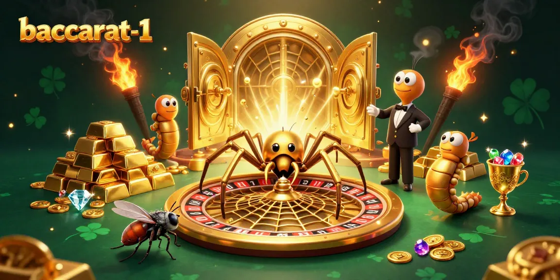 Experience the excitement at baccarat-1 with animated characters spinning winning bets around a vibrant casino scene.