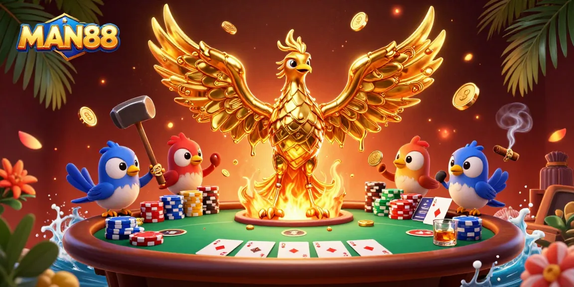Experience thrilling gameplay at MAN88 with dynamic casino elements in an engaging illustration