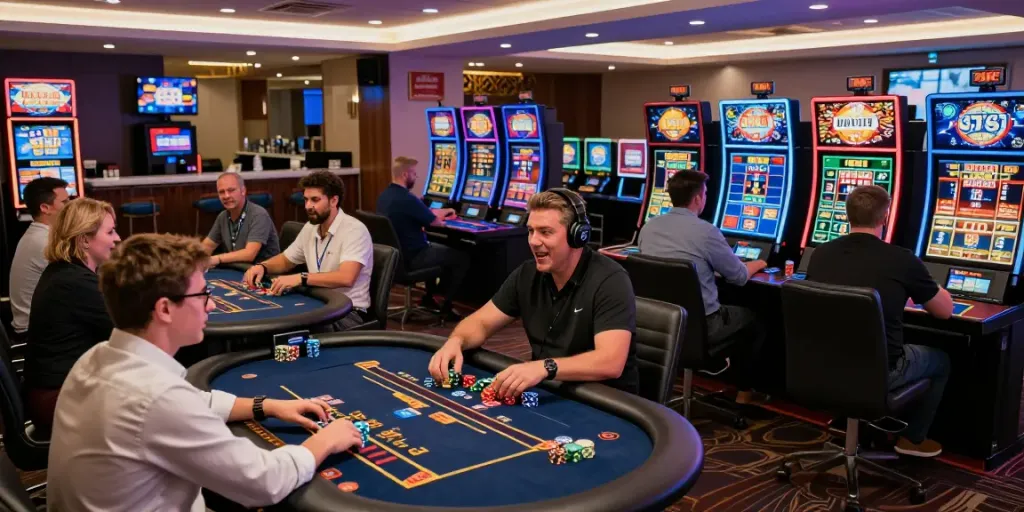 Players enjoying games at 9bet casino with vibrant atmosphere and engaging gameplay.