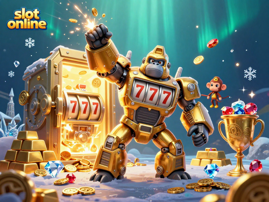 Menggandakan kesenangan dengan slot online sambil menyaksikan gorila emas mengalahkan jackpot penuh dengan koin berkilau