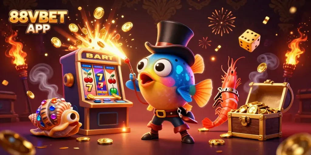 Experience the thrill of the 88VBET APP with lively casino characters and vibrant gaming elements!