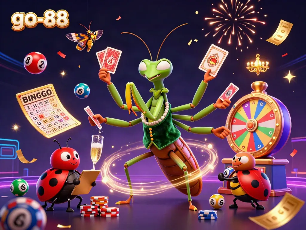 Experience thrilling gameplay at go-88 with vibrant lottery elements and engaging cartoon characters.