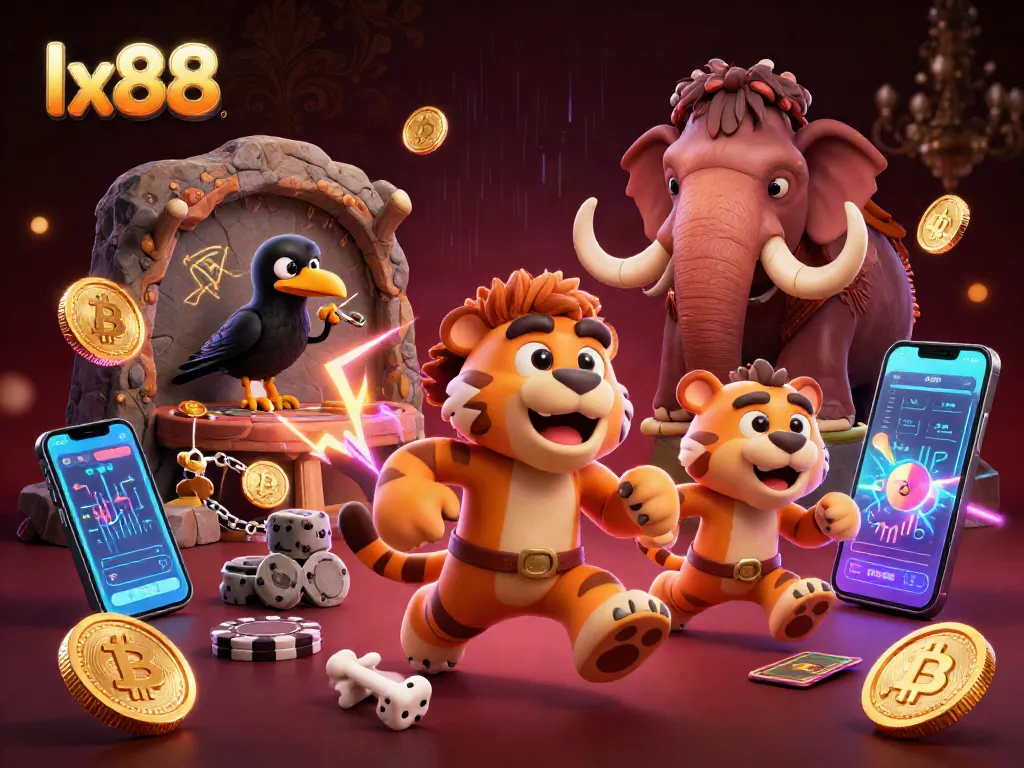 Engage with lx88 and explore prehistoric gaming with daring cavemen and crypto elements.