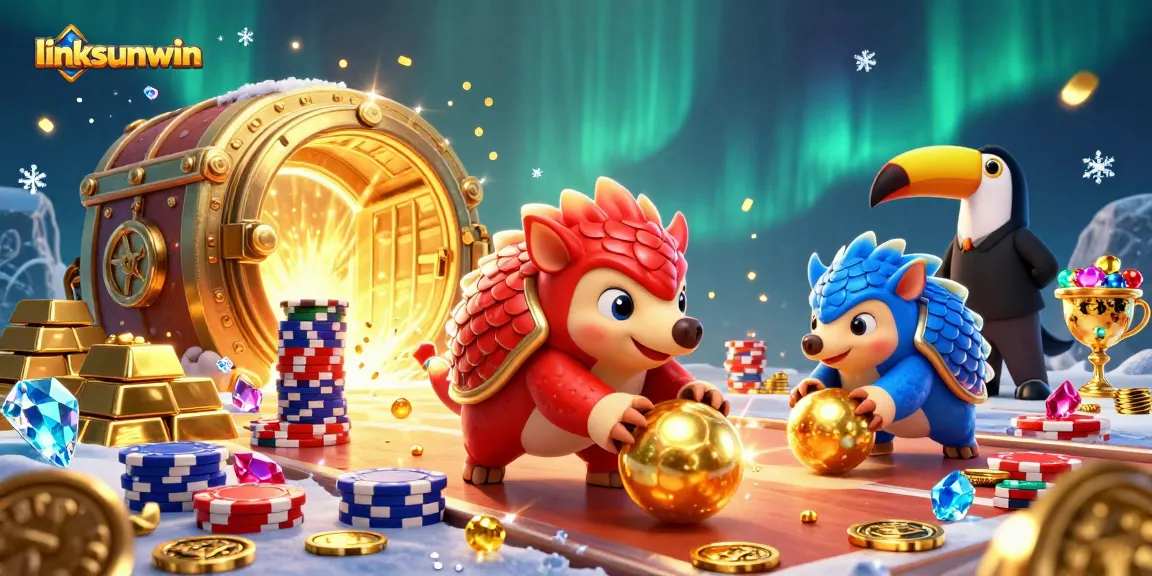 Experience thrilling action with linksunwin's rival pangolins in a vibrant casino scene.