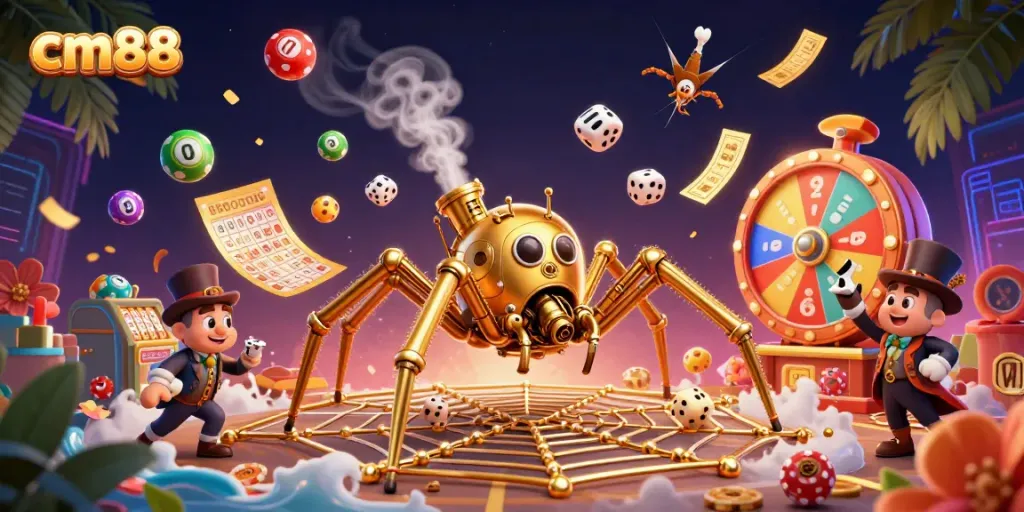 Engage in thrilling casino activities with cm88's vibrant steampunk scene and exciting gambling elements.