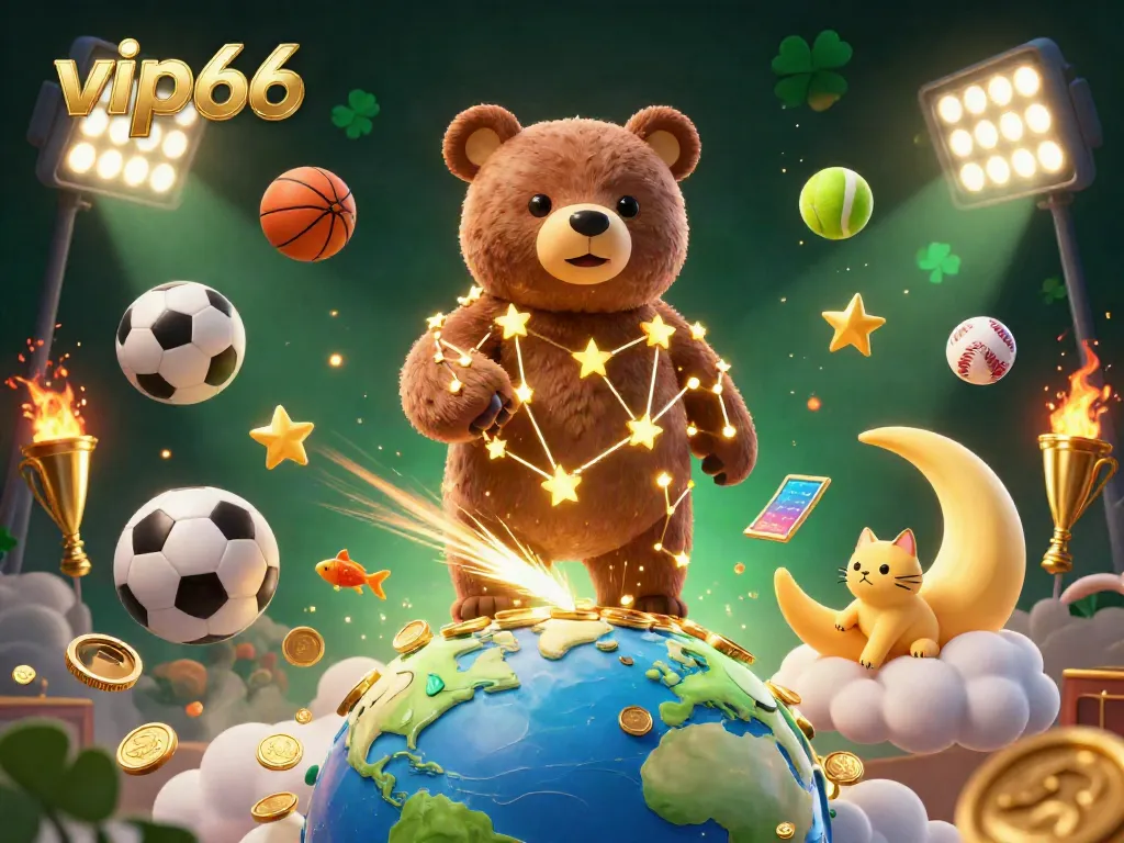 Engage with vip66 by playing exciting games like slots and sports betting amidst a starry casino night.
