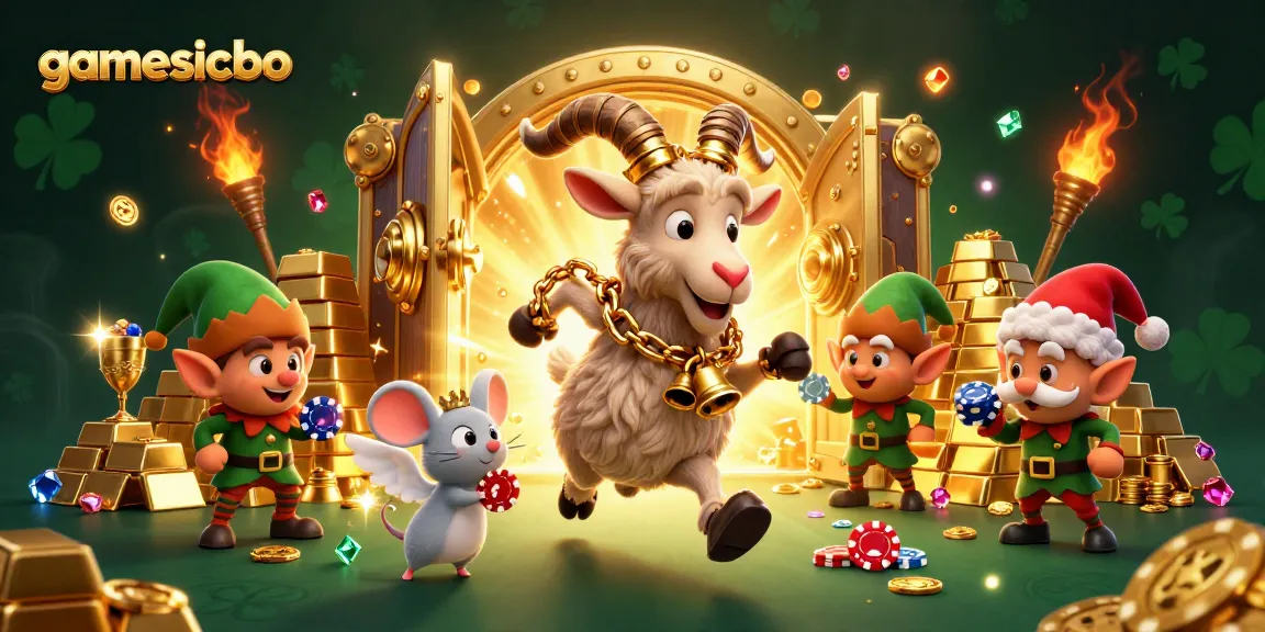 Experience the thrilling action of gamesicbo with a festive casino scene filled with treasures and excitement.
