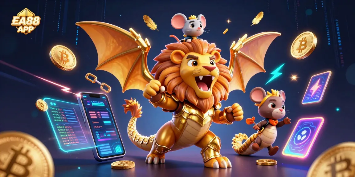 Experience thrilling gameplay with EA88 APP in this vibrant and dynamic 3D casino scene.