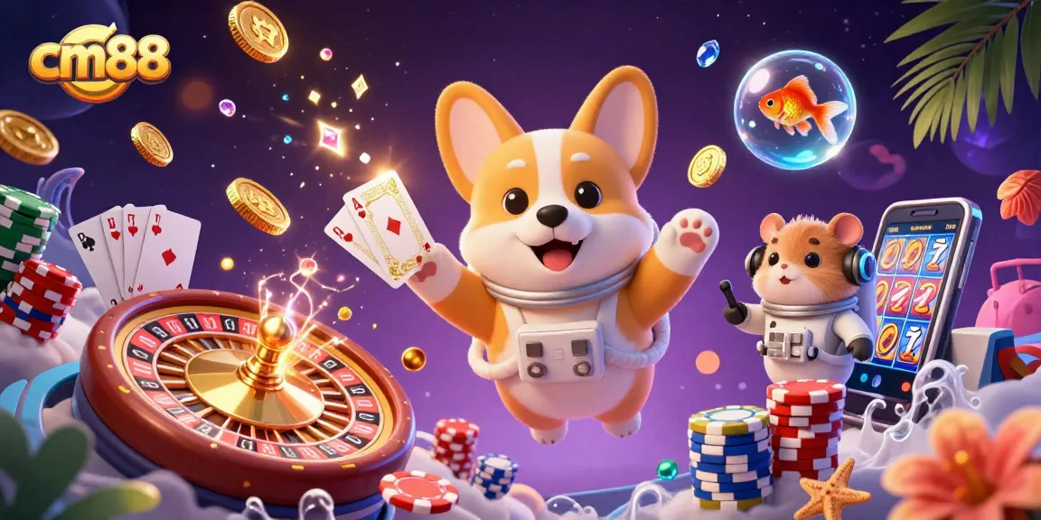 Experience engaging games at cm88 casino with animated characters in zero gravity.