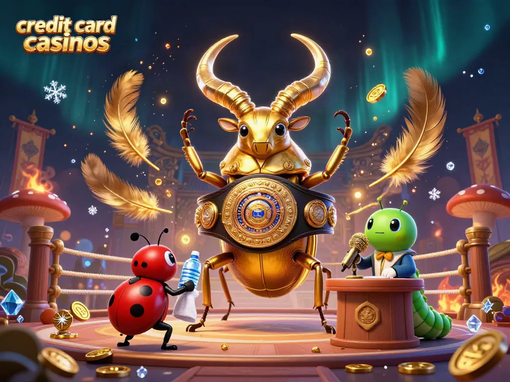 Experience the excitement at credit card casinos with vibrant 3D characters and dynamic gambling elements.