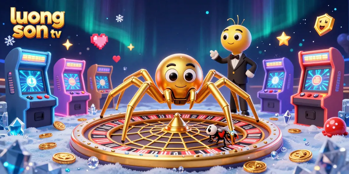 Experience thrills with luong son tv as the golden spider spins its roulette web in a vibrant casino scene.