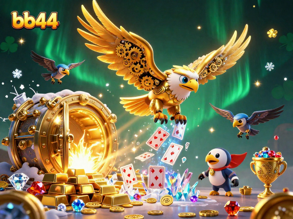 Experience bb44's thrilling dive into electronic gaming with stunning 3D visuals and vibrant casino elements.