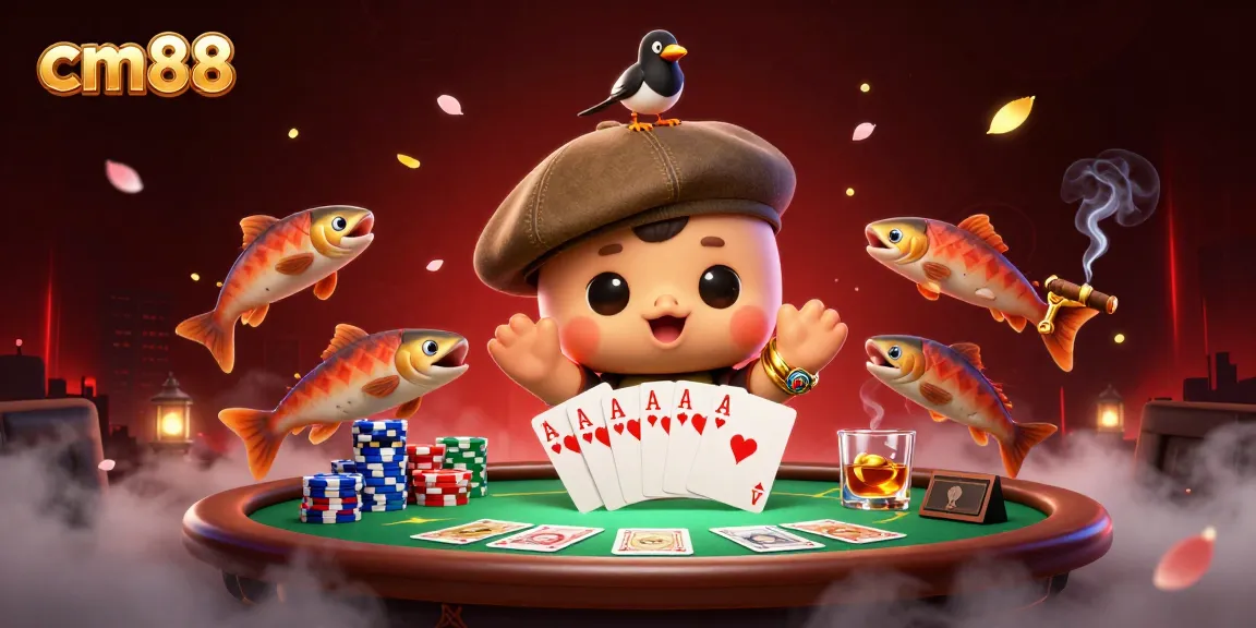 Engage in thrilling gameplay at cm88 with cartoon characters and vibrant casino elements.