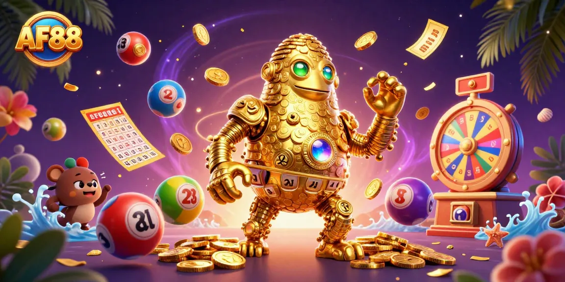 Experience the exciting gaming world at AF88 with vibrant lottery balls and gaming elements.