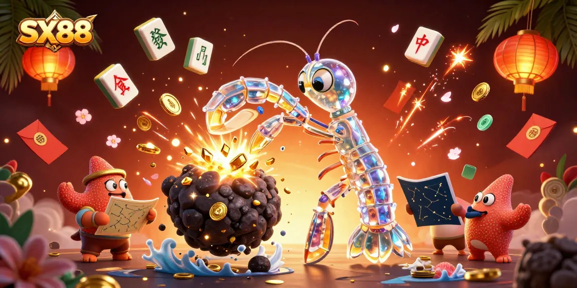 SX88 players engage in thrilling casino action with colorful gems and fireworks in a vibrant setting.