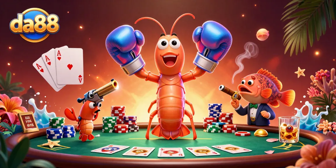 Engaging scene with da88 characters playing poker, highlighting excitement and competition.