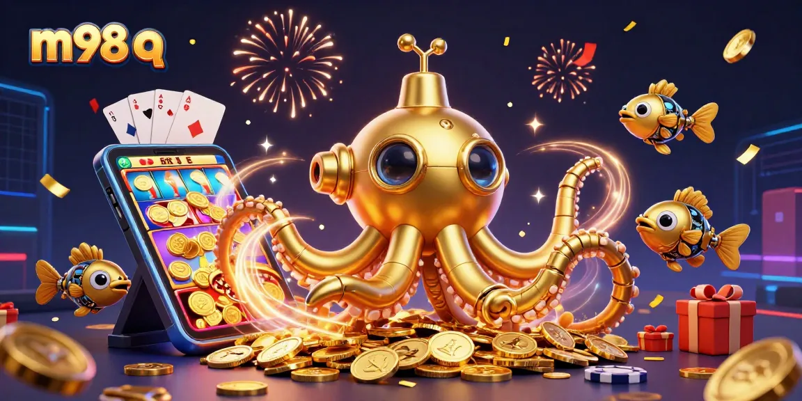 Play m98 q with enthusiasm in an engaging casino-themed 3D illustration of a kraken submarine.