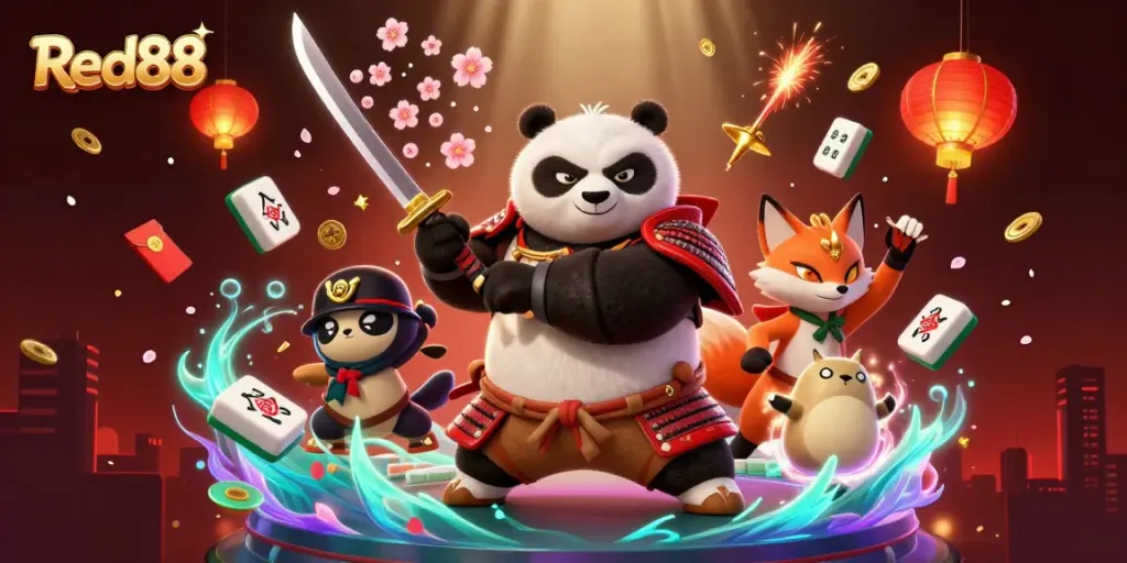 Engage in thrilling gameplay with Red88's dynamic casino action featuring vibrant characters.