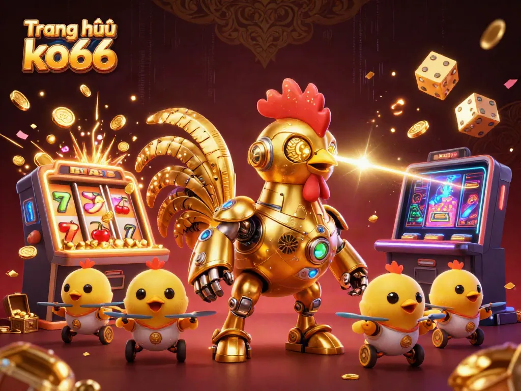 Experience the excitement of Trang chủ ko66 with engaging 3D illustrations of a winning casino scene.