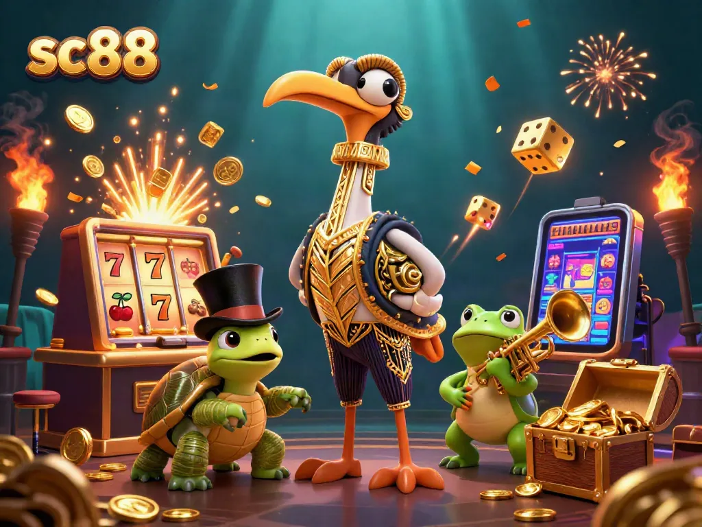 Experience sc88 at a Casino with vibrant characters and exciting gaming elements in a lively scene.