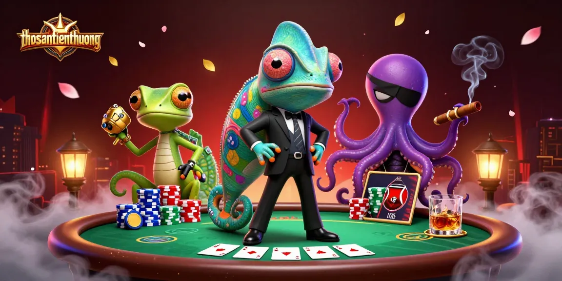 Join the action with thosantienthuong's thrilling poker face-off featuring colorful chips and card hands.