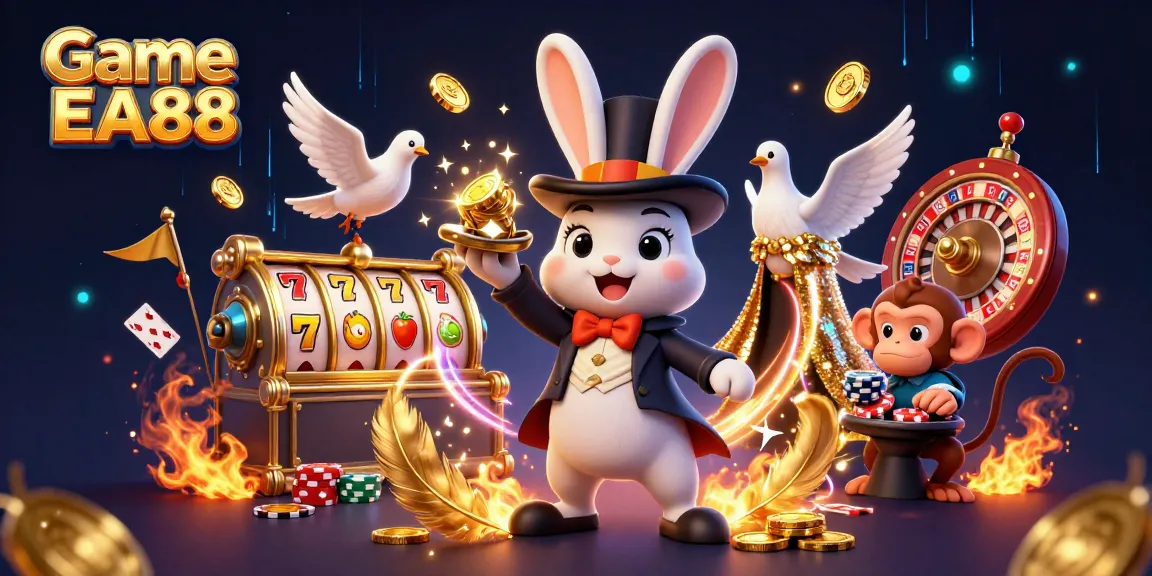 Engage with Game EA88 in a vibrant 3D casino scene full of action and rewards.