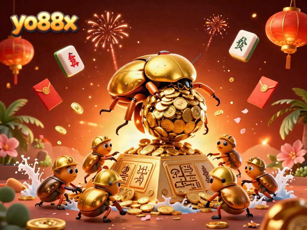 Experience thrilling gameplay and fortune at yo88x, where golden beetles symbolize wealth and luck!