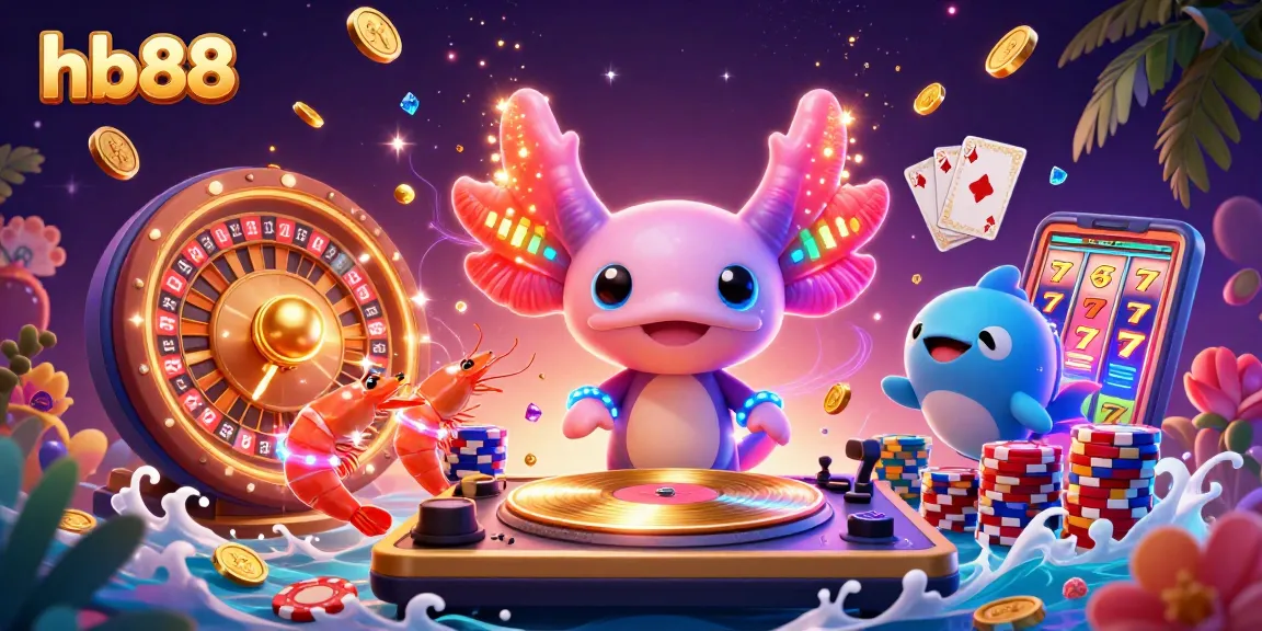 Experience the excitement of hb88 with a neon-themed underwater casino party, featuring engaging characters and vibrant elements.