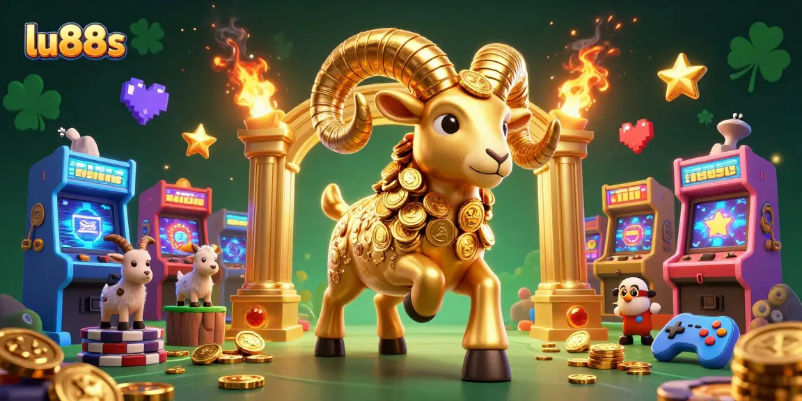 Experience thrilling action with lu88s as a golden ram charges through an arcade-inspired casino