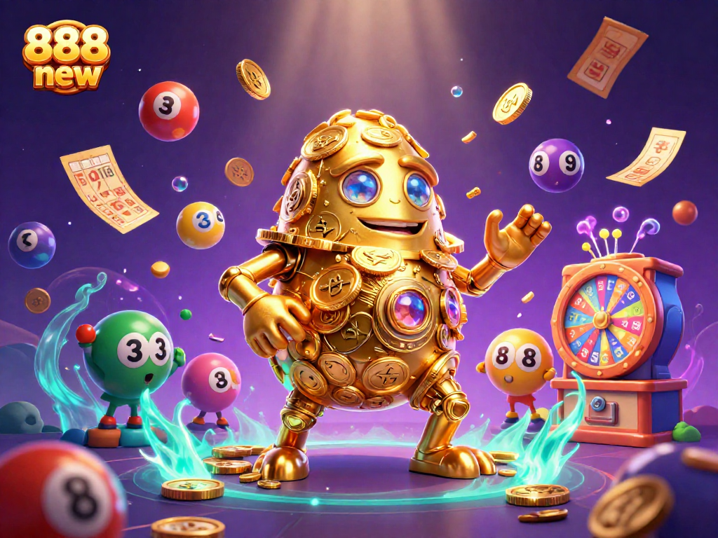Experience thrilling moments with 888 new as lottery balls bounce around a golden golem!