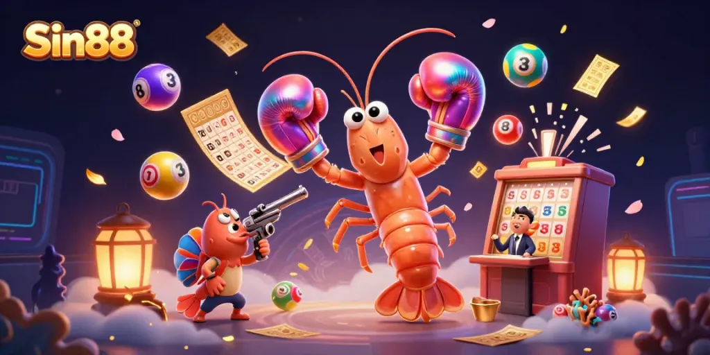 Experience exciting gaming action with Sin88 featuring lively characters and vibrant casino elements.