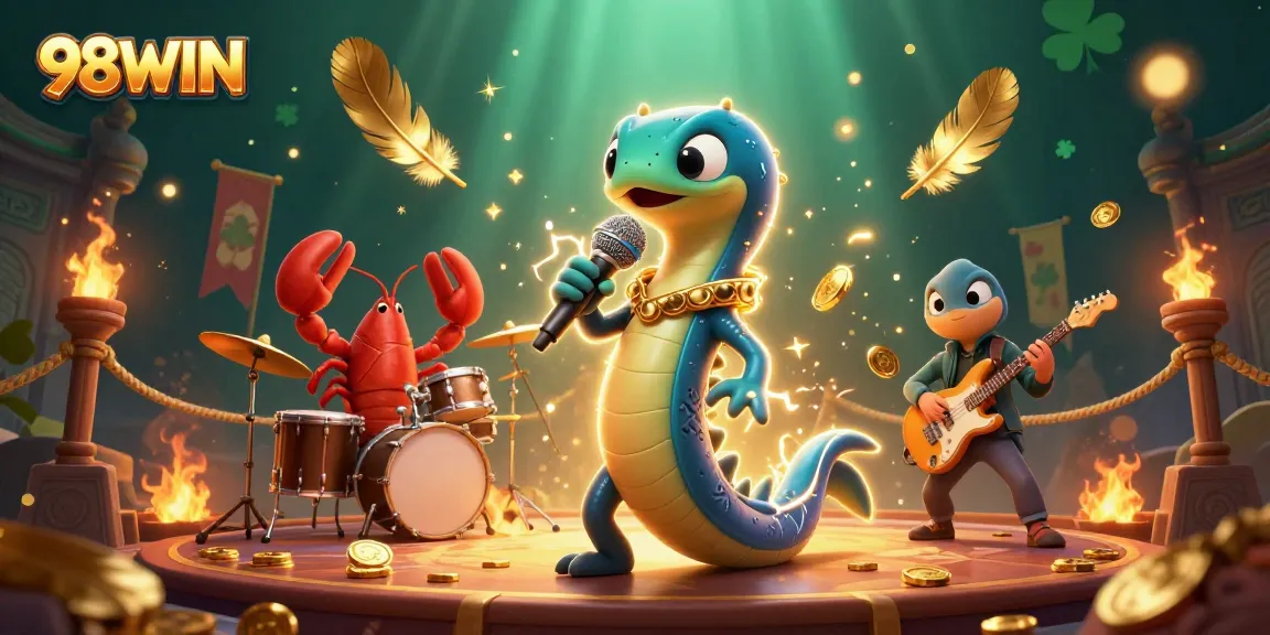 Engage with 98WIN's vibrant underwater casino fantasy with electrifying characters and gold treasures.