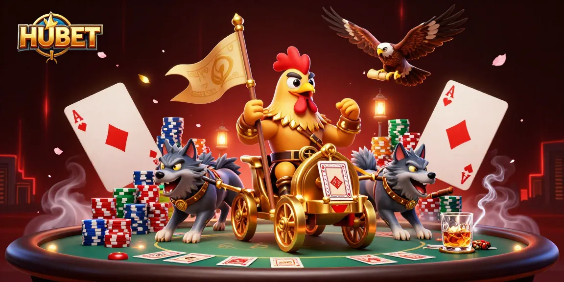 HUBET offers thrilling casino action with a 3D rooster warlord and dynamic poker elements.