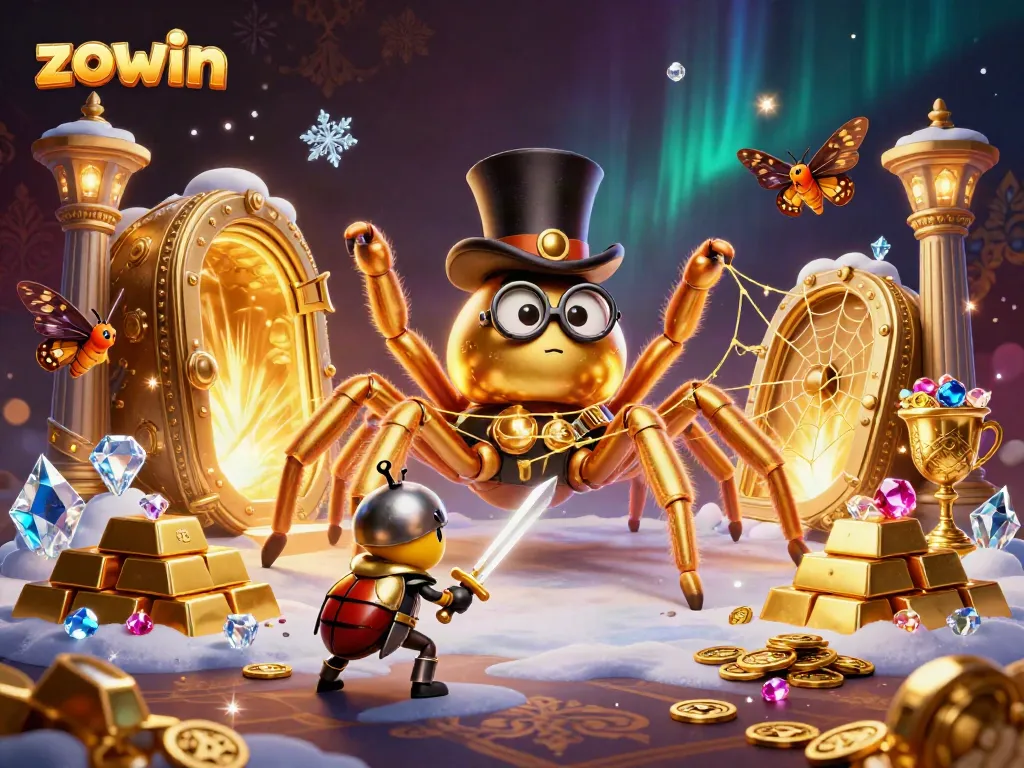 Zowin offers thrilling moments as the golden tarantula and little knight engage in a lavish casino adventure.