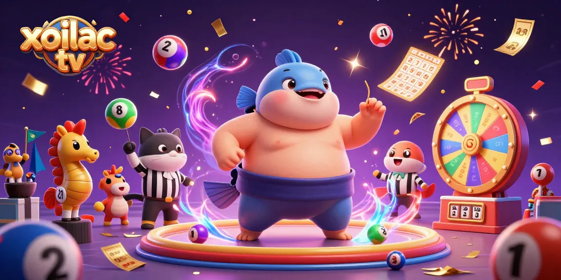 Engage with the thrilling world of xoilac tv through a vibrant underwater lottery battle illustration.