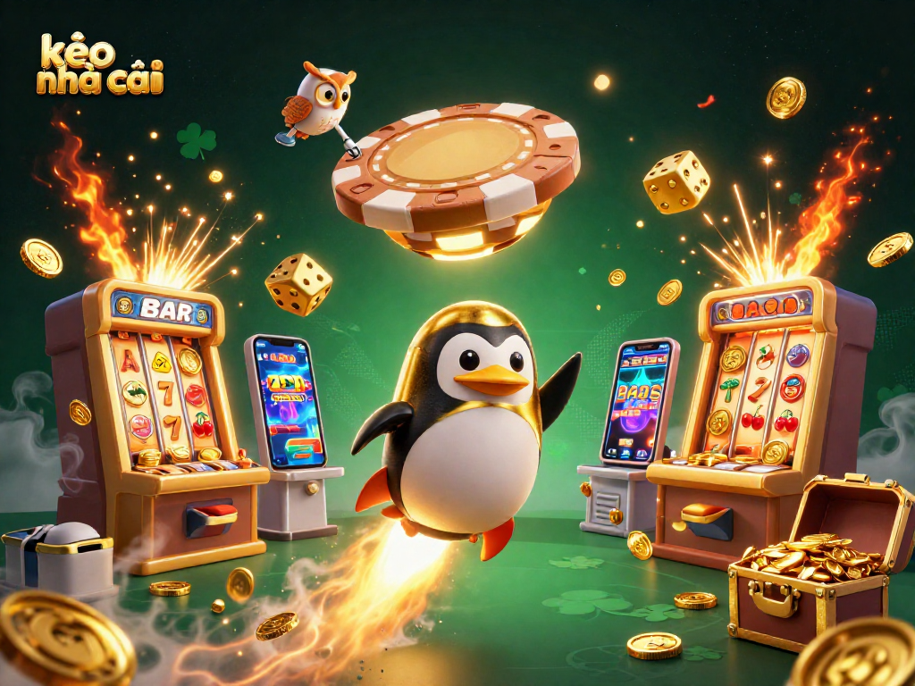 Play kèo nhà cái strategically with a vibrant casino-themed illustration showcasing exciting game elements.