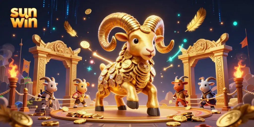sun win features dynamic gambling action with golden ram and casino elements
