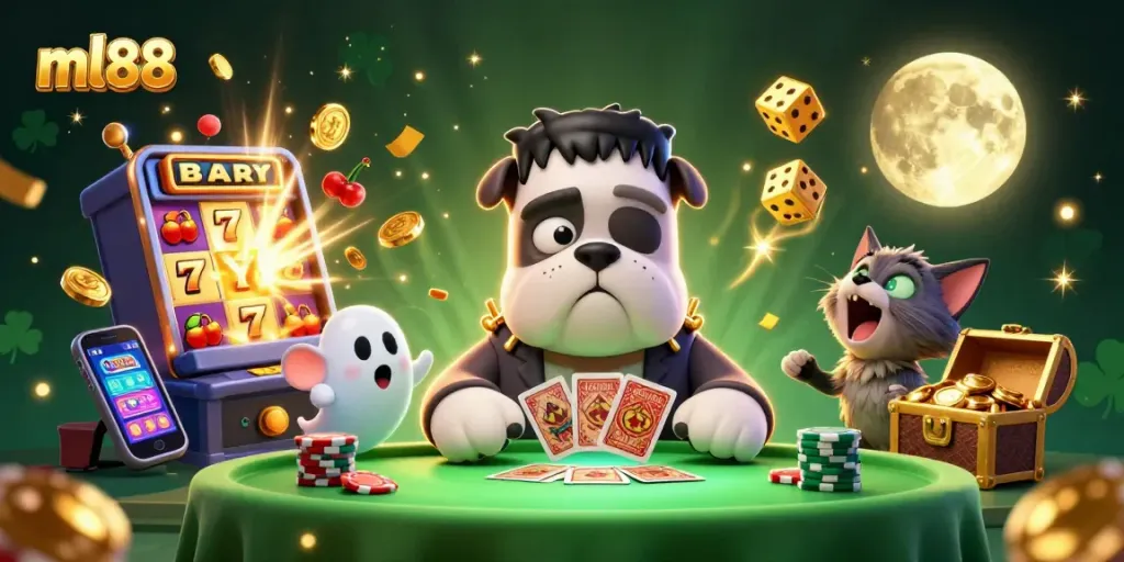 Spin the reels with ml88's vibrant casino characters bringing exhilarating gaming action to life.