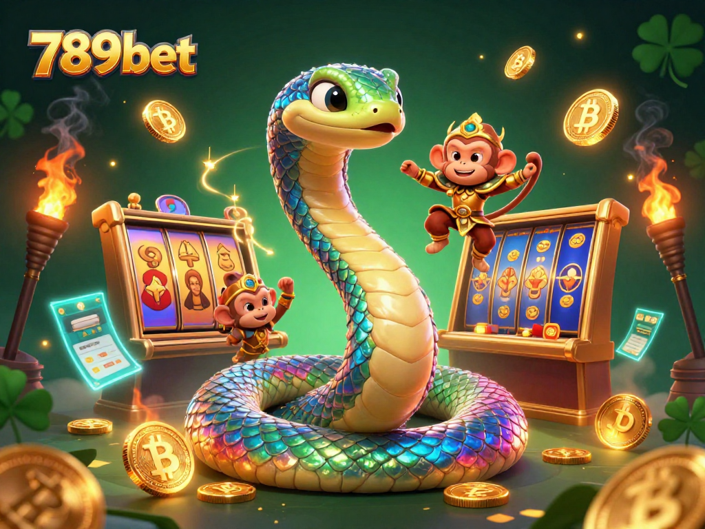 Experience thrilling casino adventures with 789bet as the playful monkey king and rainbow serpent bring luck to your game.