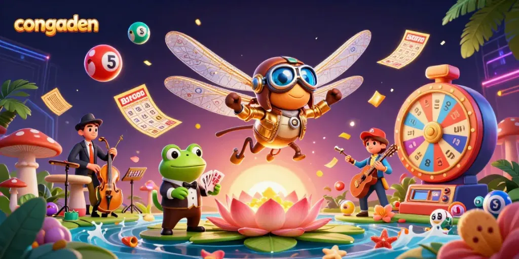Experience live cockfighting action with Congaden at the dynamic lily pad casino scene.