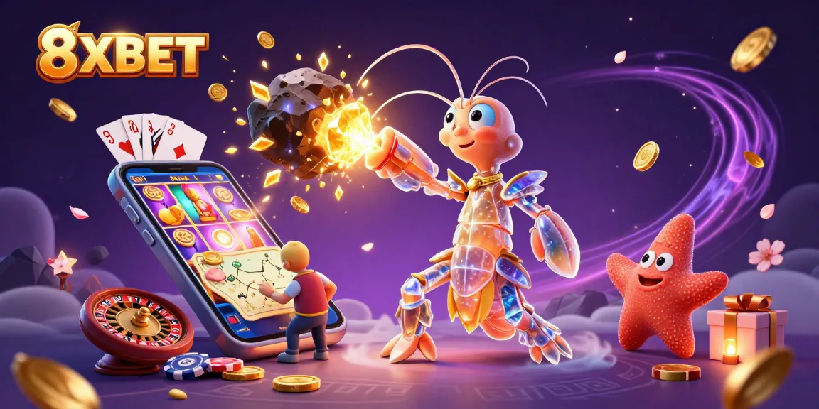 Engage in thrilling gameplay at 8XBET with a galactic theme featuring lively slots and riches.