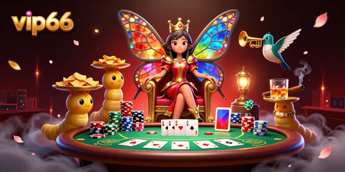 Play poker at vip66 with vivid characters and dynamic casino elements in a vibrant digital scene.