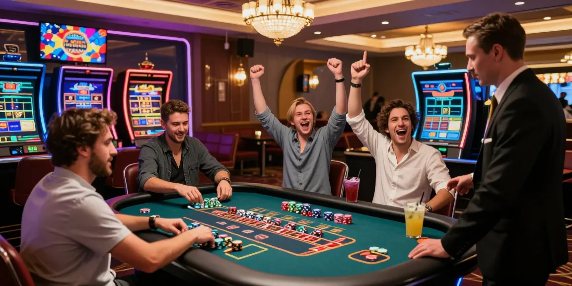 Exciting KO66 casino gaming scene with players at the roulette table.