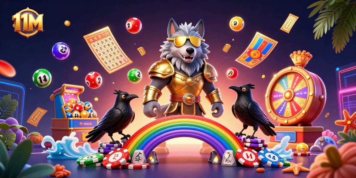 Win big with 11M in a vibrant casino-themed 3D illustration featuring Odin and ravens.