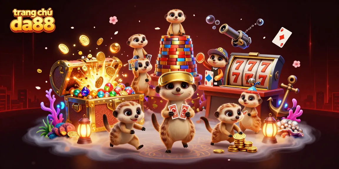 Experience the thrilling world of trang chủ da88 casino with meerkats managing a vibrant gaming scene.