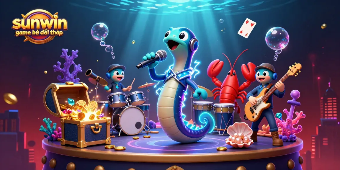 Experience thrilling action at sunwin game bài đổi thưởng with vibrant 3D underwater illustration.