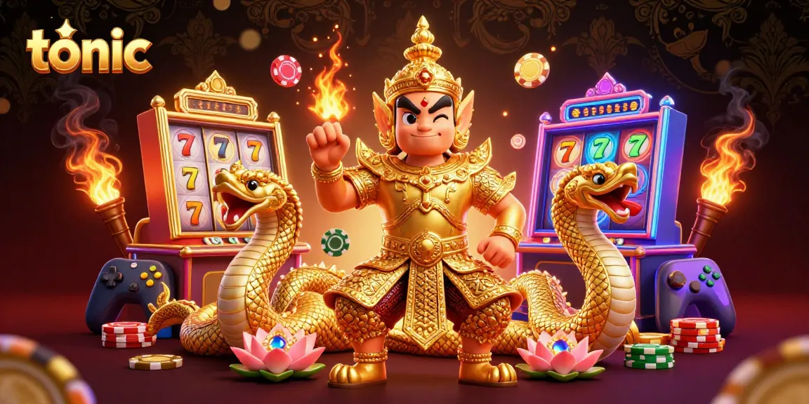 Experience thrilling slots and jackpots with tonic as guardian alongside vibrant game elements!